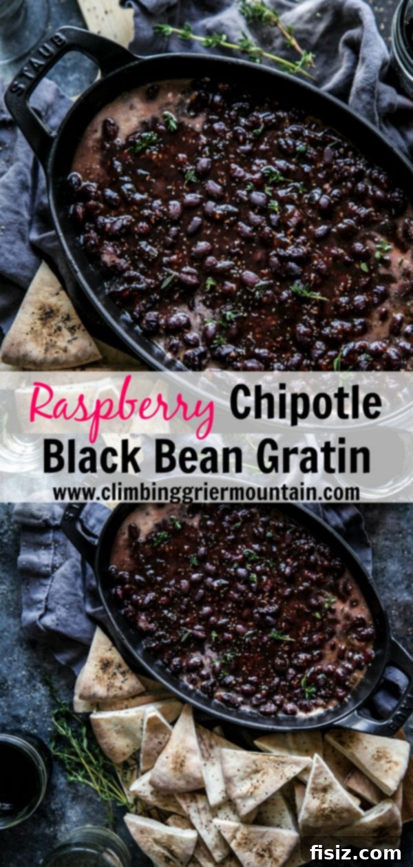 Smoky Berry Black Bean Gratin 8 Raspberry Chipotle Black Bean Gratin with Pita Chips