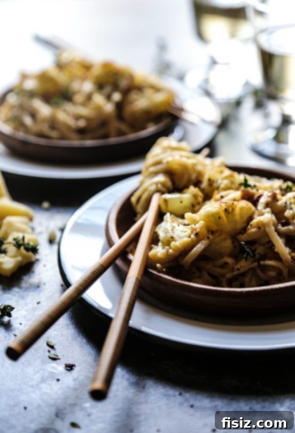 Roasted Cauliflower Udon Carbonara 4 Ingredients for Roasted Cauliflower Carbonara with Udon Noodles laid out