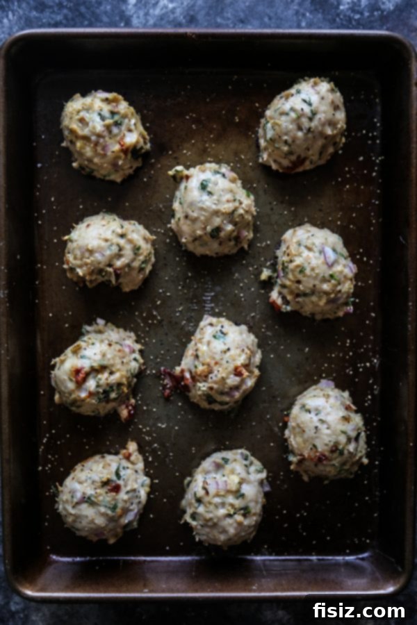 Preparing Mediterranean Chicken Meatball Skewers