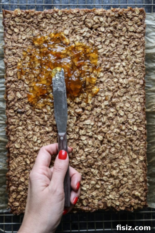 Zesty Peanut Butter and Orange Marmalade Baked Oats 4 Peanut Butter and Orange Marmalade Oatmeal Bake in a serving dish
