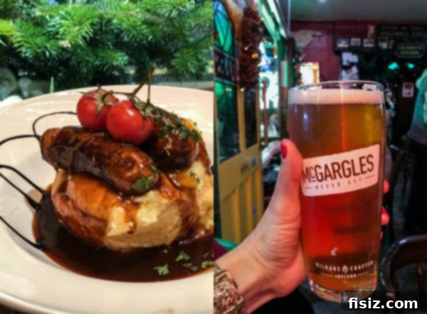 The Ultimate Dublin Guide Stay Dine and Explore Ireland's Capital 13 A hearty plate of bangers and mash with gravy at The Hairy Lemon