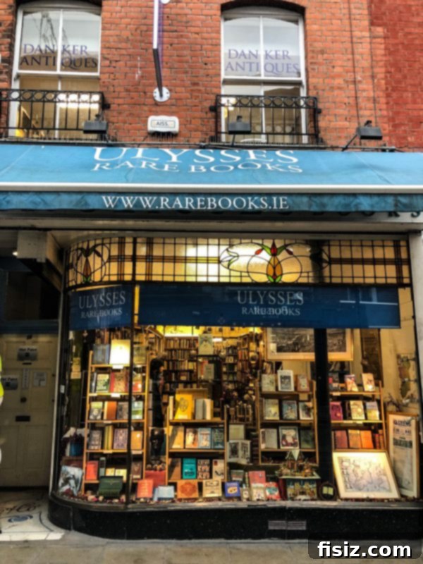 The Ultimate Dublin Guide Stay Dine and Explore Ireland's Capital 30 Interior of Ulysses Rare Books, with shelves full of old books