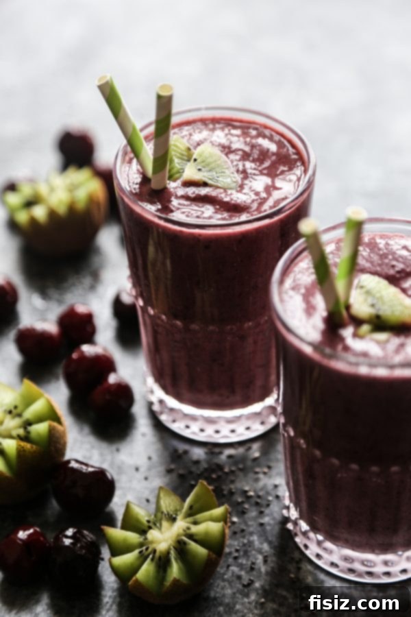 Close-up of Vanilla Superfruit Protein Smoothie, rich and creamy