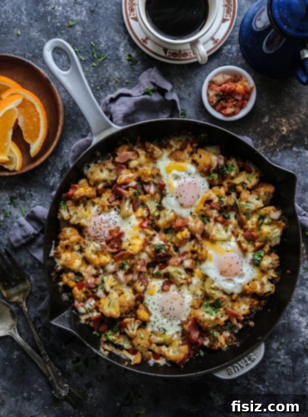Turkish Cauliflower Breakfast Skillet 6 Turkish Cauliflower Breakfast Hash ready to serve