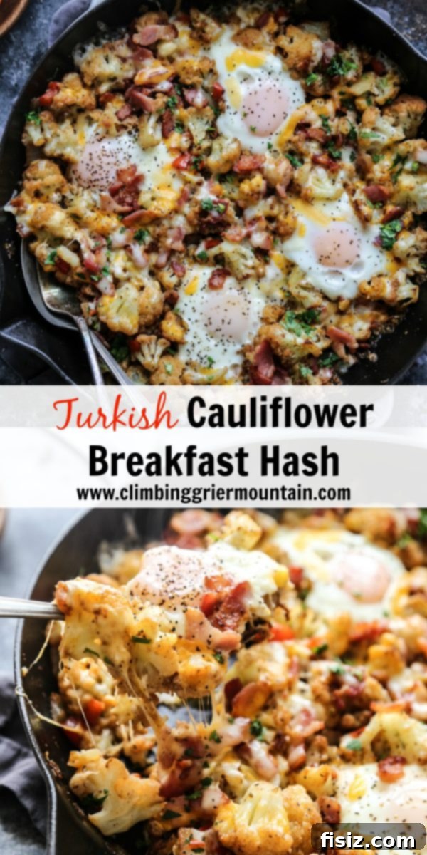 Turkish Cauliflower Breakfast Skillet 8 Delicious Turkish Cauliflower Breakfast Hash garnished with parsley