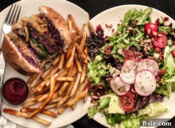 Close-up of the delicious Spruce Burger