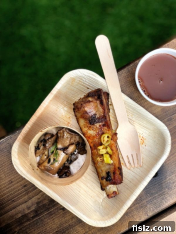 Close-up of delicious Moorish Spiced Pork Ribs and Wild Mushrooms from Ultreria at the Capital One event