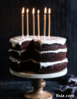 Decadent Dark Chocolate Cake with Fluffy Marshmallow Frosting 9 Ultimate Dark Chocolate Cake with Champagne Marshmallow Frosting final product