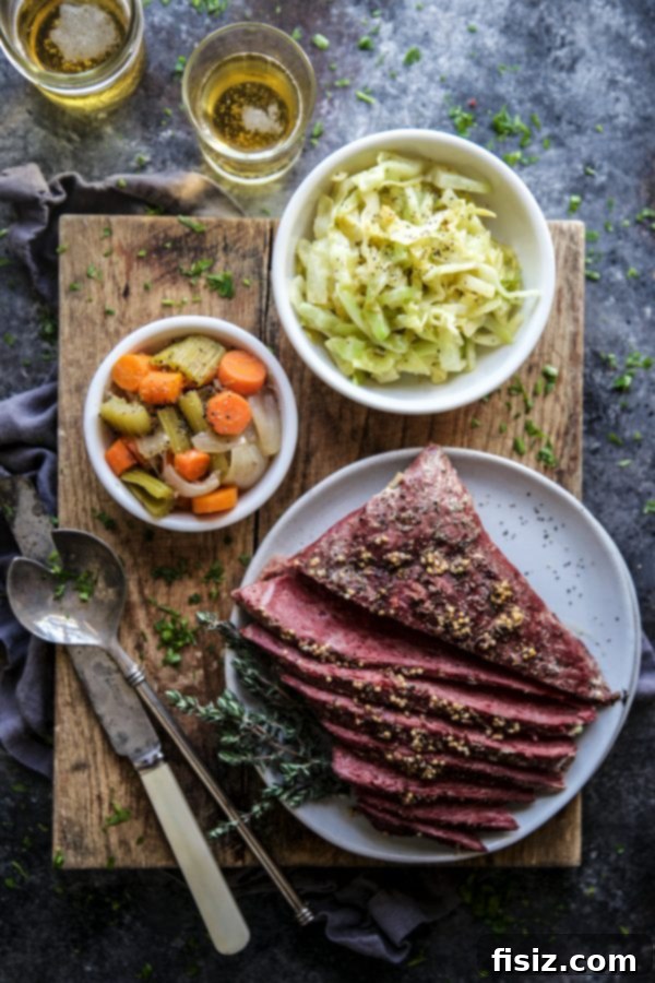 Cooked Corned Beef and Vegetables