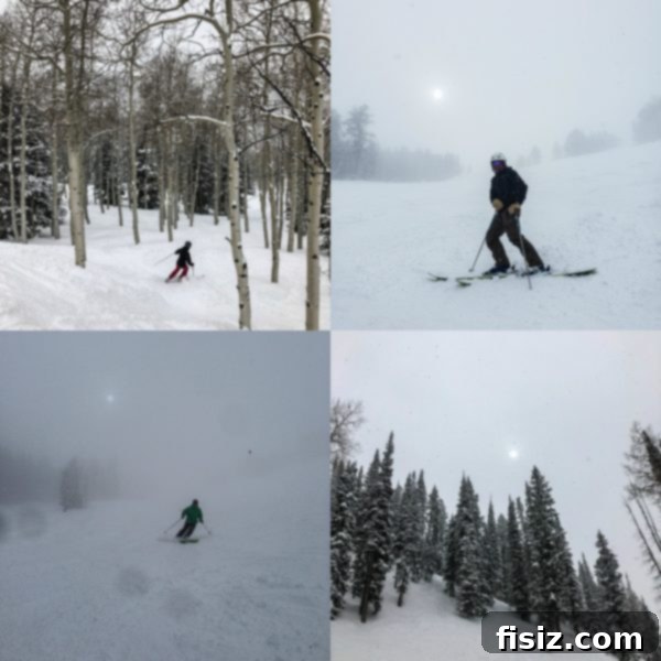 Deer Valley: The Ultimate Romantic Ski Getaway 12 Skiers on a wide, groomed slope with mountain views