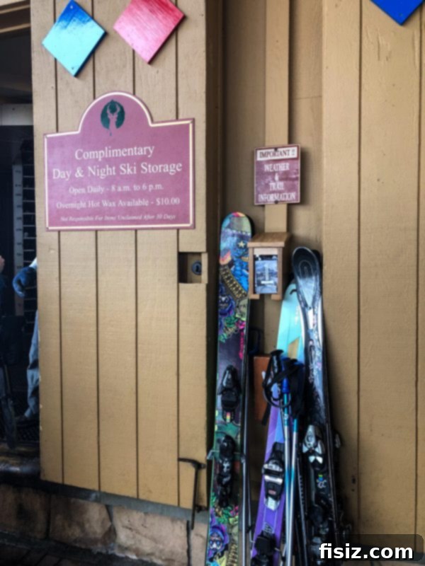 Deer Valley: The Ultimate Romantic Ski Getaway 16 Ski rack at the base of a lodge, ready for storage