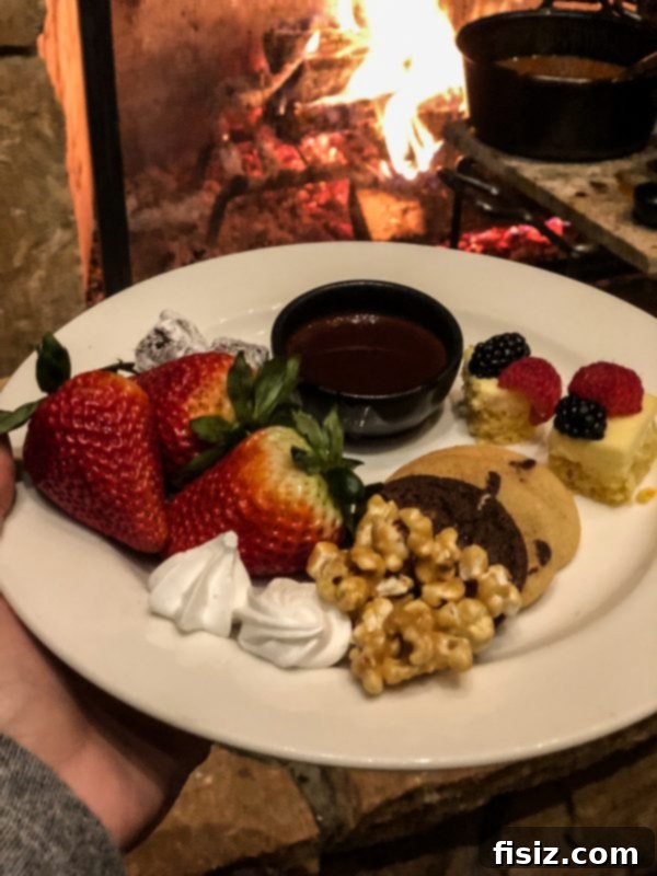 Deer Valley: The Ultimate Romantic Ski Getaway 28 Chocolate fondue dessert bar with various dippables