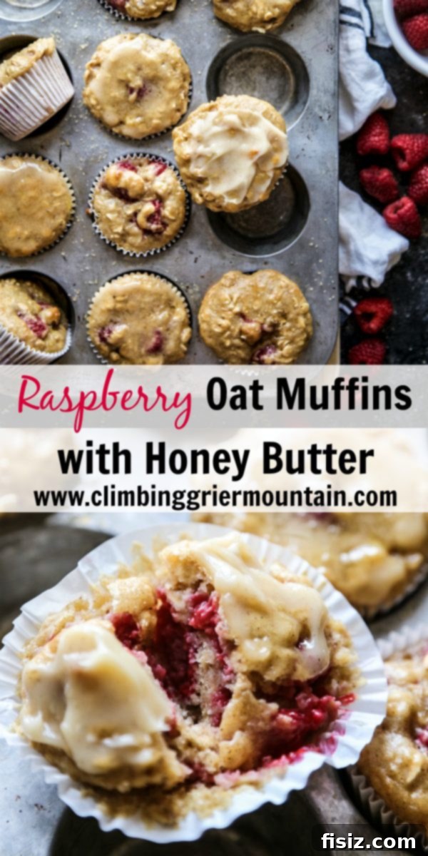 Golden Raspberry Oat Muffins with Honey Butter 8 A tray of freshly baked Raspberry Oat Muffins with a side of honey butter