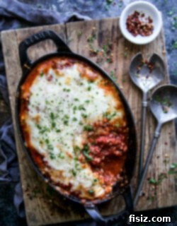Final dish of Roasted Red Pepper & Spiced Farro Parmigiana