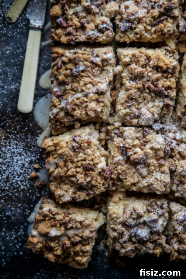Cardamom Pecan Crumb Cake 3 Close-up of the delicious crumb topping on Cardamom-Spiced Pecan Crumb Cake