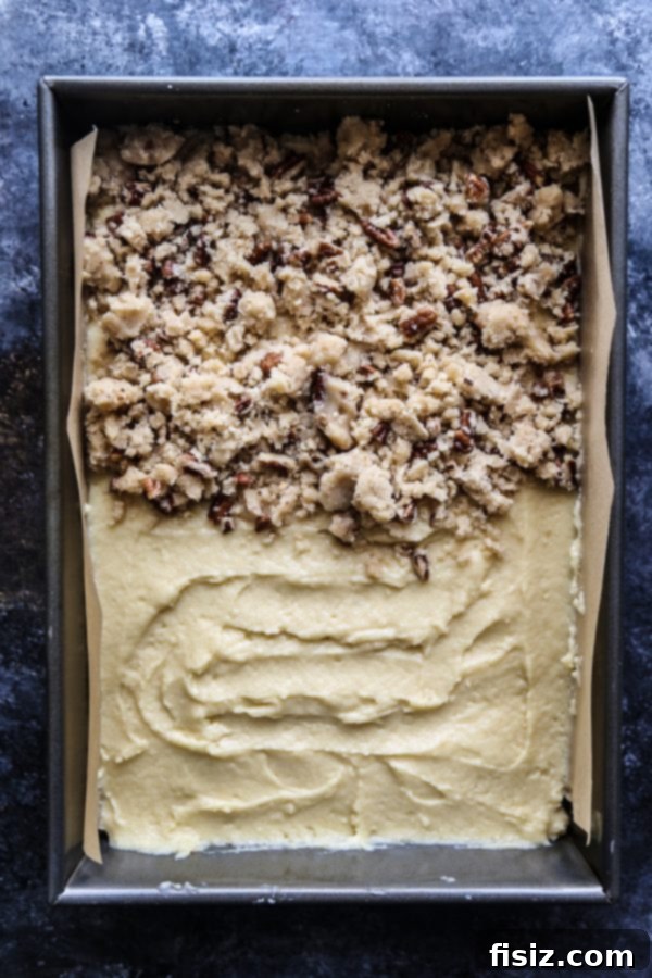 Cardamom Pecan Crumb Cake 4 Cardamom-Spiced Pecan Crumb Cake batter ready for the oven