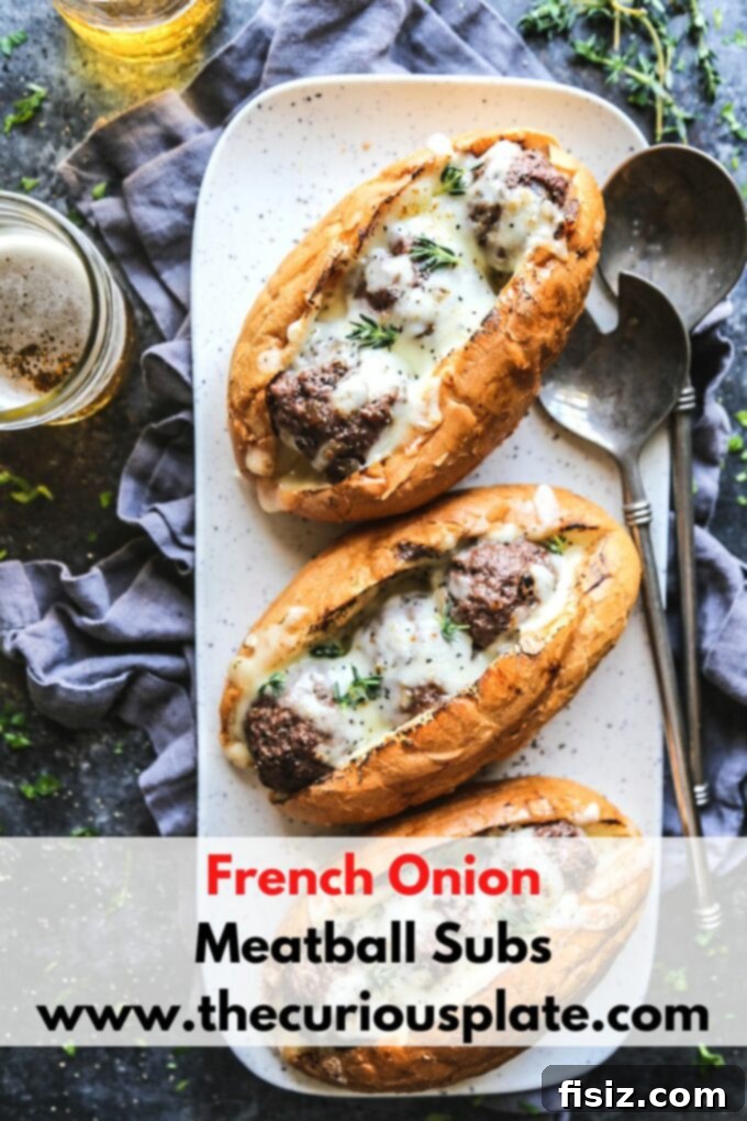 French Onion Meatball Sub Melts 7 Stack of French Onion Meatball Subs ready to be enjoyed