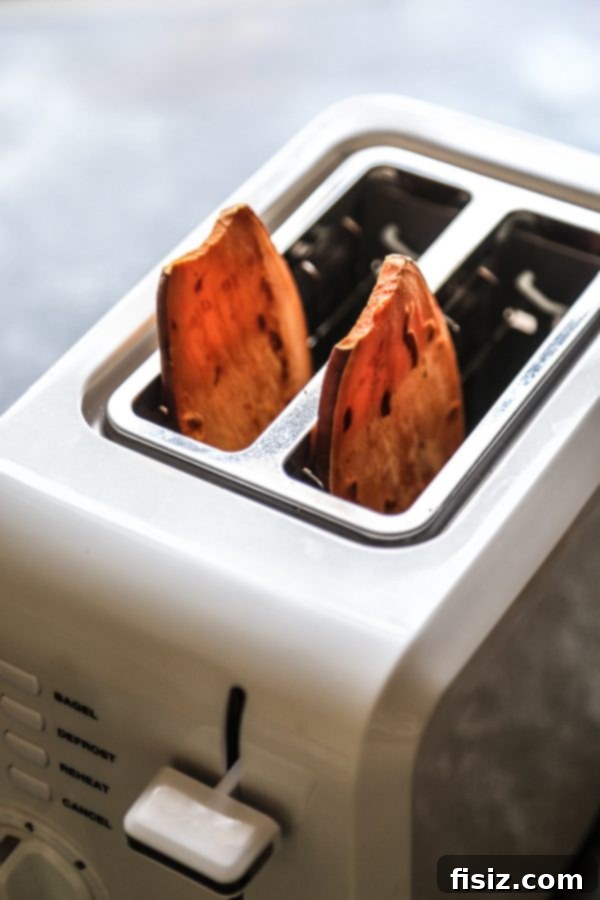 Sweet Potato Toast Trio Delights 6 Oven-roasted sweet potato slices, perfectly cooked and ready for your favorite toppings