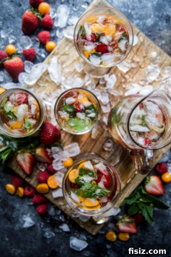 Minty Sweet Tea Sangria 5 Sweet Tea Sangria with Fresh Mint ready to be served