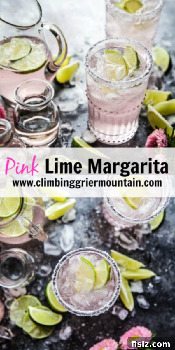 Blushing Citrus Margarita 8 Seven Pink Lime Margaritas artfully arranged, showcasing their aesthetic appeal and vibrant color.