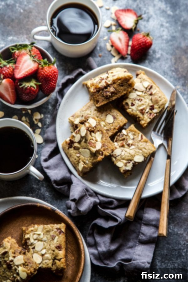 Sunrise Blondie Protein Bars 2 Delicious and healthy Breakfast Blondie Protein Bar on a plate.