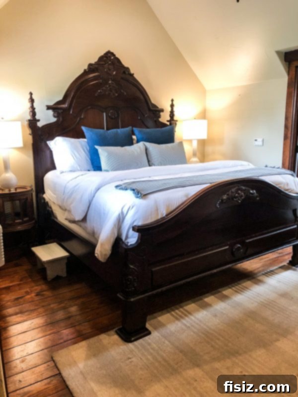 Fredericksburg Texas Explore Stay Dine 5 Elegant bathroom with walk-in shower at a Fredericksburg B&B