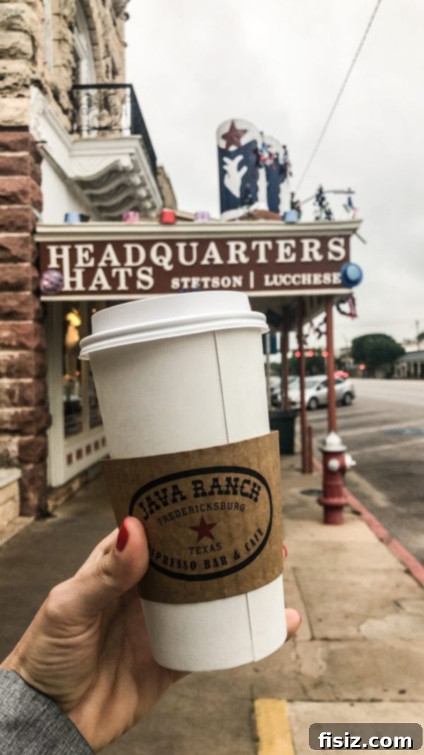 Fredericksburg Texas Explore Stay Dine 8 Interior of Java Ranch Espresso Bar & Cafe, a cozy coffee shop