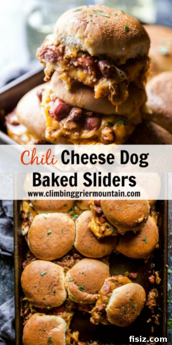 Baked Chili Cheese Dog Sliders 8 A vibrant close-up of Chili Cheese Dog Baked Sliders garnished with fresh parsley, ready to serve