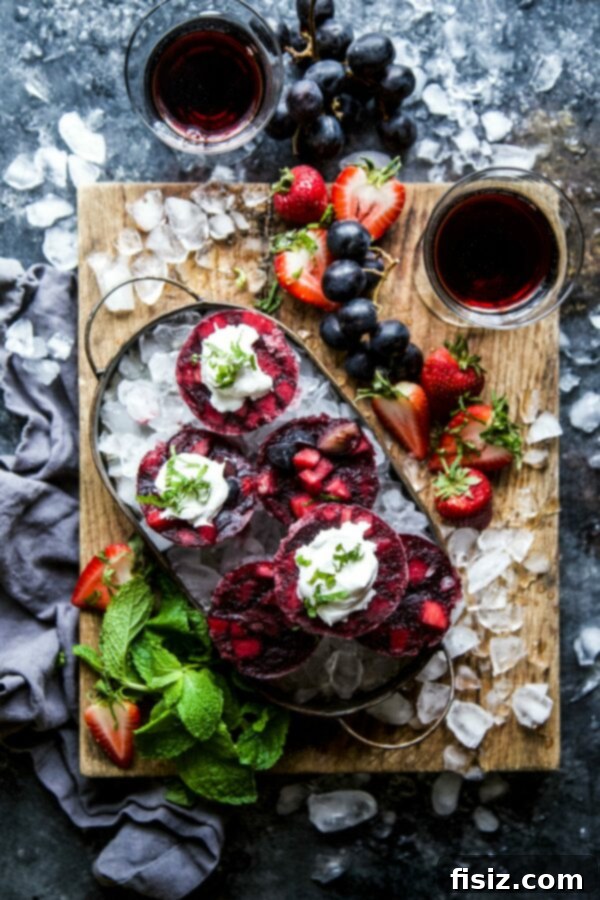 Whipped Mint Frosty Sangria Bites 2 Frozen Sangria Cups with Mint Whipped Cream