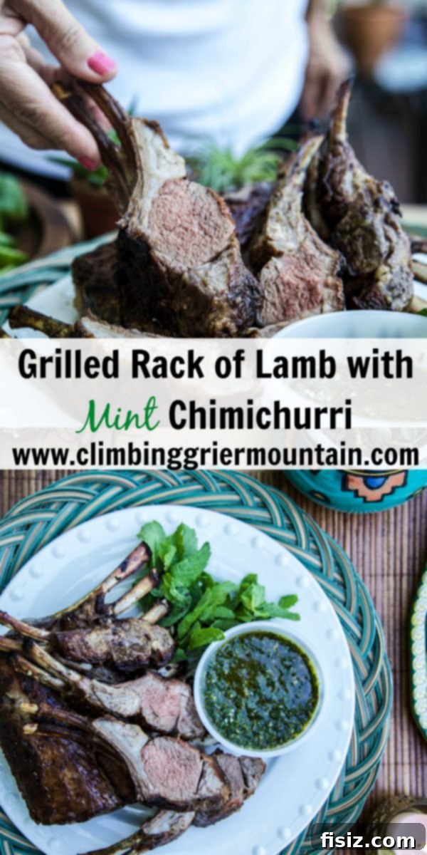 Grilled Rack of Lamb with Mint Chimichurri