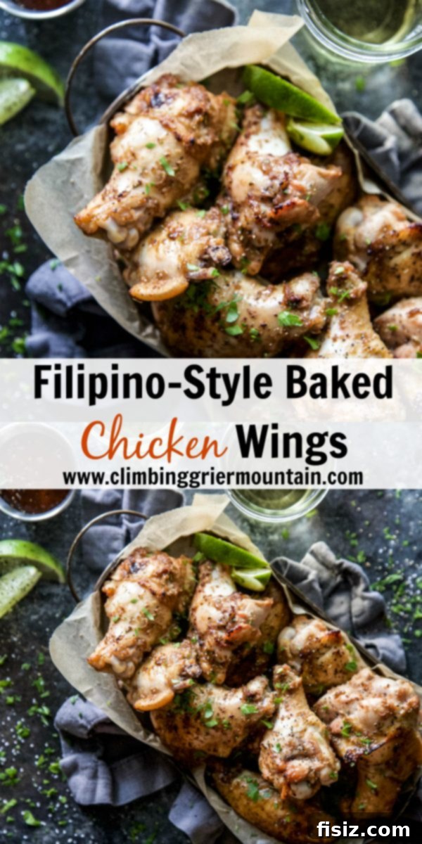 Pinoy Style Baked Chicken Wings 7 Platter of Filipino-Style Baked Chicken Wings, garnished and ready to be enjoyed