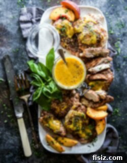 Golden Peach BBQ Chicken Thighs 6 Spiced Chicken Thighs with Homemade Peach Barbecue Sauce recipe photo