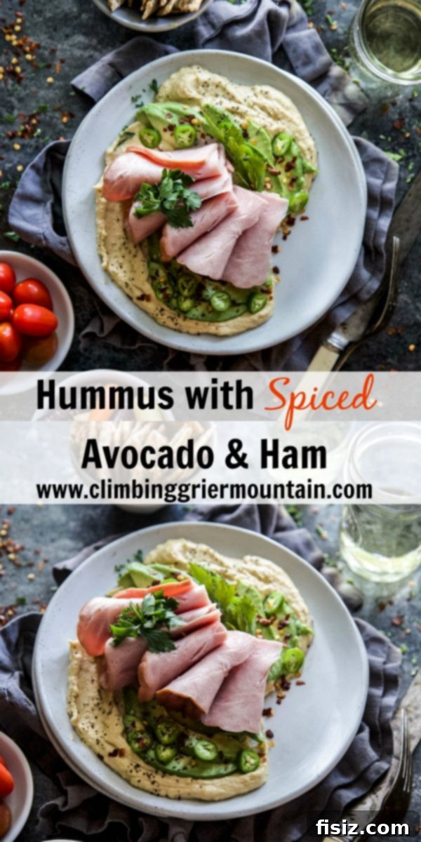 Spiced Avocado and Ham Loaded Hummus 8 Final presentation of Hummus with Spiced Avocado & Ham, a perfect appetizer.