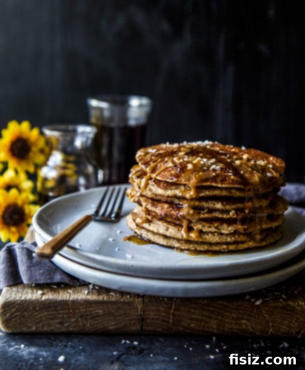 Banana Coconut Blender Pancakes & Peanut Butter Maple Drizzle 3 img 26925 2