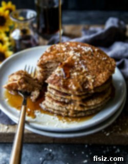 Banana Coconut Blender Pancakes & Peanut Butter Maple Drizzle 6 img 26925 5
