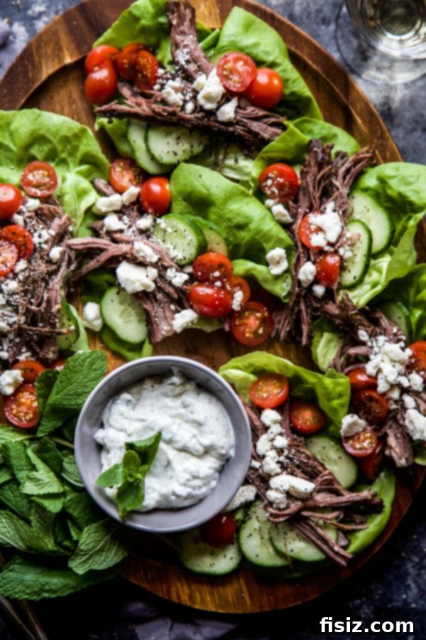 Za'atar-Spiced Slow-Cooked Steak Lettuce Wraps 5 Ingredients for Slow Cooker Za'atar Steak Lettuce Wraps laid out