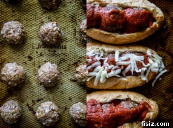 Aromatic Turkish Meatball Subs 4 Turkish Spiced Meatballs simmering in a rich, red tomato sauce, ready for assembly