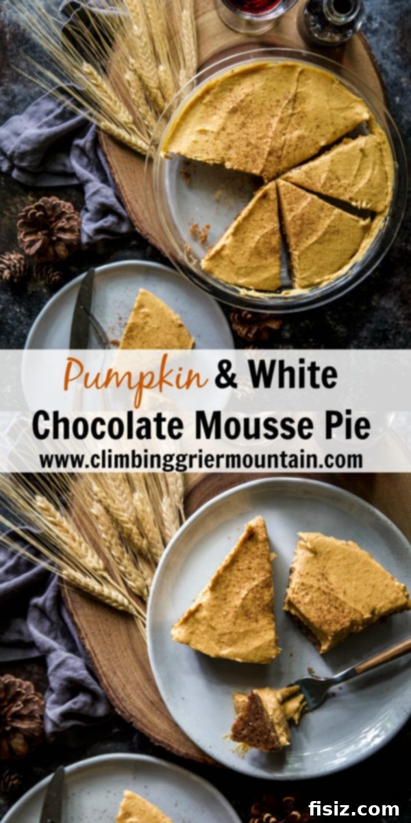 Velvet Pumpkin and White Chocolate Mousse Pie 8 Seven slices of Pumpkin and White Chocolate Mousse Pie arranged on a serving platter