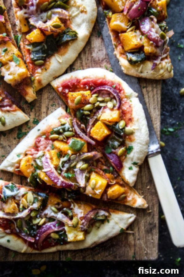 Roasted Butternut Squash and Poblano Three-Cheese Pizza 2 Delicious Roasted Butternut Squash and Poblano Three Cheese Pizza, perfect for autumn