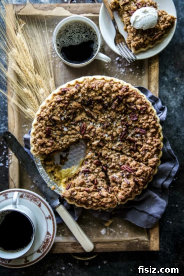 Decadent Salted Bourbon Pumpkin Pie with Pecan Streusel 2 Decadent Salted Bourbon Pumpkin Pie with Pecan Streusel for Thanksgiving