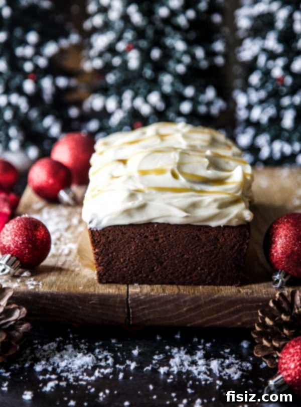 Spiced Gingerbread Loaf with Caramel Cream Cheese Frosting 3 Decorated Christmas Sugar Cookies