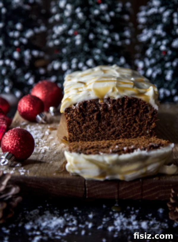 Spiced Gingerbread Loaf with Caramel Cream Cheese Frosting 5 Gingerbread Loaf with Caramel Cream Cheese Frosting