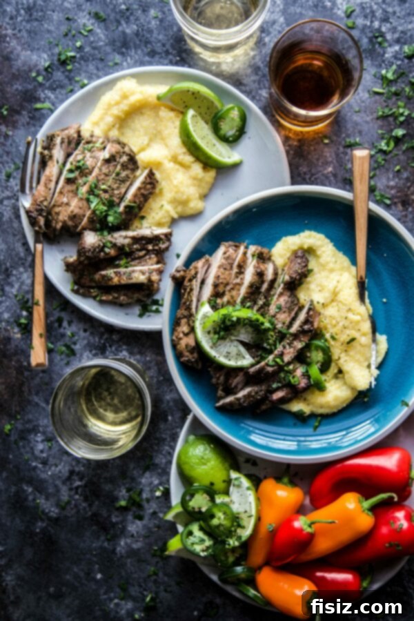 Flavorful Jerk Chicken Thighs with Creamy Jalapeno Polenta