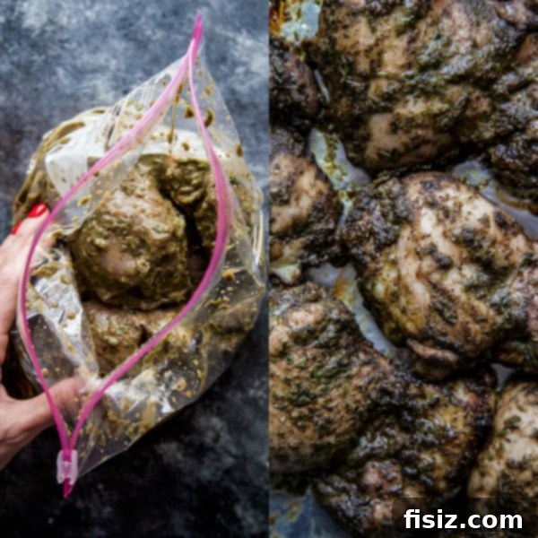 Close-up of perfectly cooked Jerk Chicken Thighs