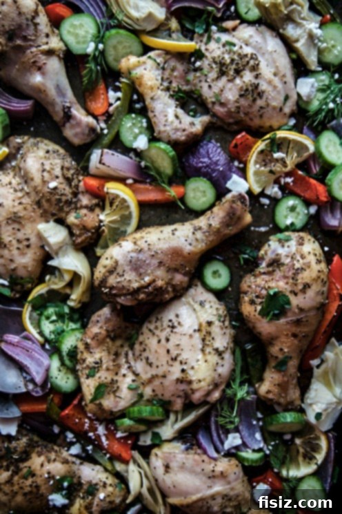 Effortless Greek Sheet Pan Chicken 2 Flavorful Sheet Pan Chicken Souvlaki with lemon and peppers