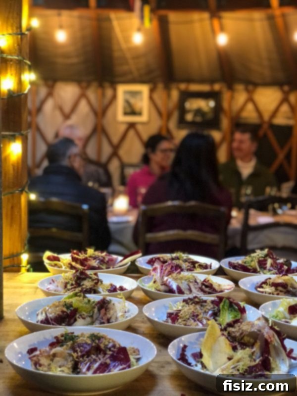 Solitude Mountain Resort: The Ultimate Family Getaway 24 Elegant first course salad with chicories, goat cheese, and balsamic at The Yurt