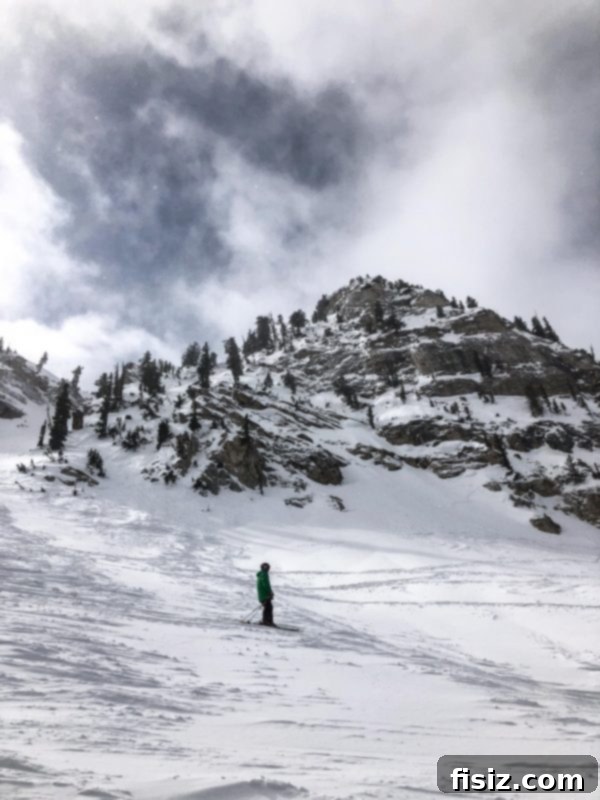 Solitude Mountain Resort: The Ultimate Family Getaway 10 Skier enjoying a sunny day on the slopes of Honeycomb Canyon, Solitude