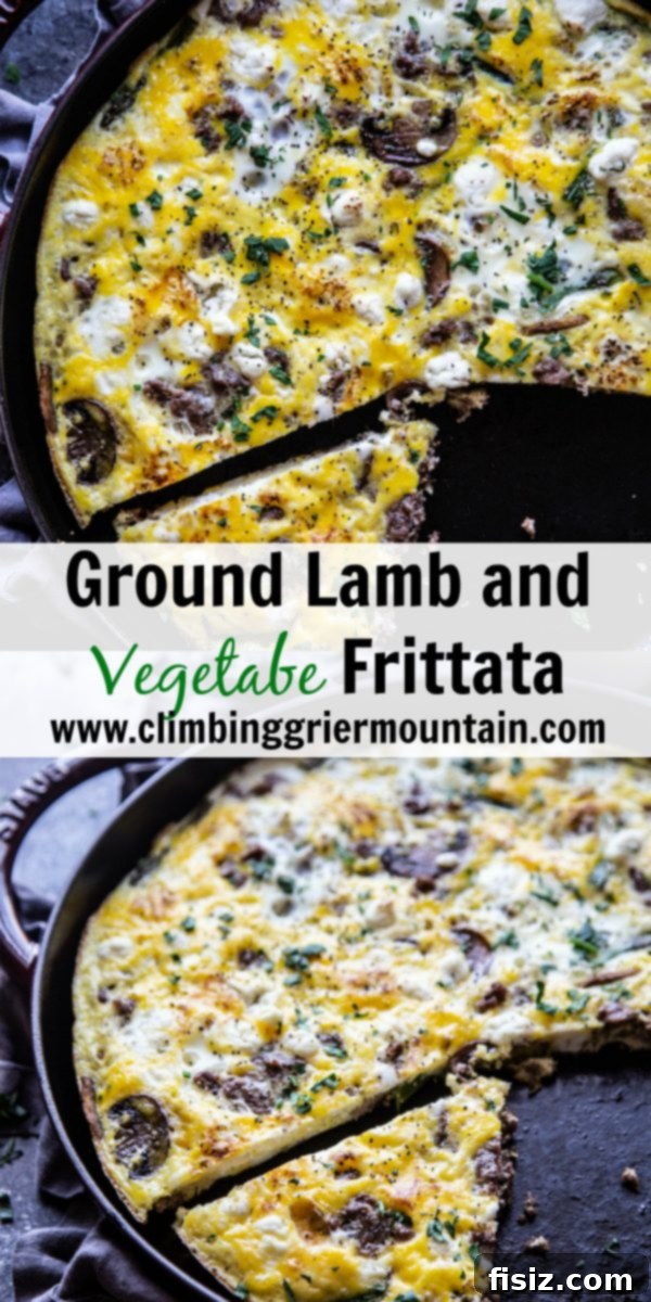 Savory Lamb & Garden Frittata 7 Close-up of Ground Lamb and Vegetable Frittata