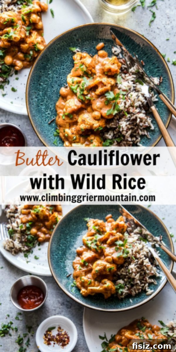 Golden Butter Cauliflower with Wild Rice 7 Overhead shot of Butter Cauliflower with Wild Rice in a serving bowl
