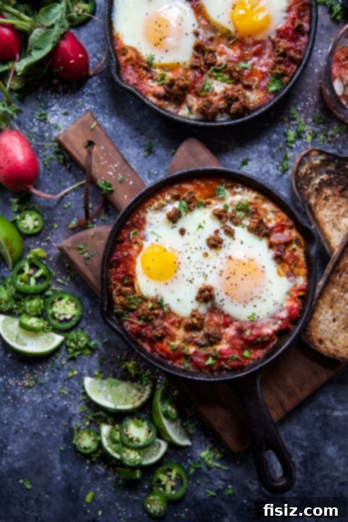 Savory Greek Breakfast Bake 8 Spicy Fiery Baked Eggs in individual ramekins